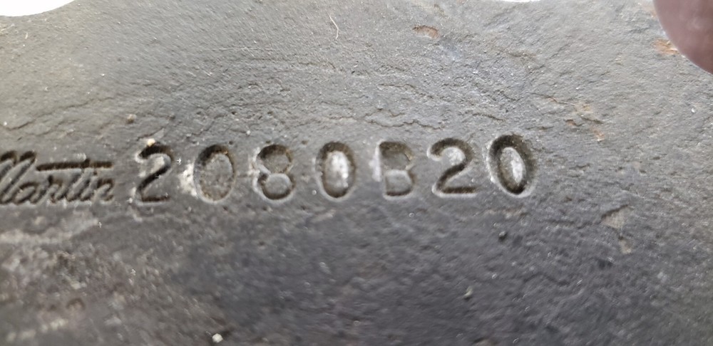 MARTIN 2080B20 SINGLE ROLLER CHAIN SPROCKET, 20 TEETH, 2" BORE, NNB