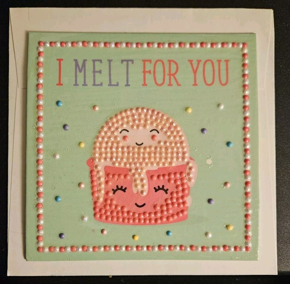 Handdecorated Diamond Dot Love Greeting with Envelope