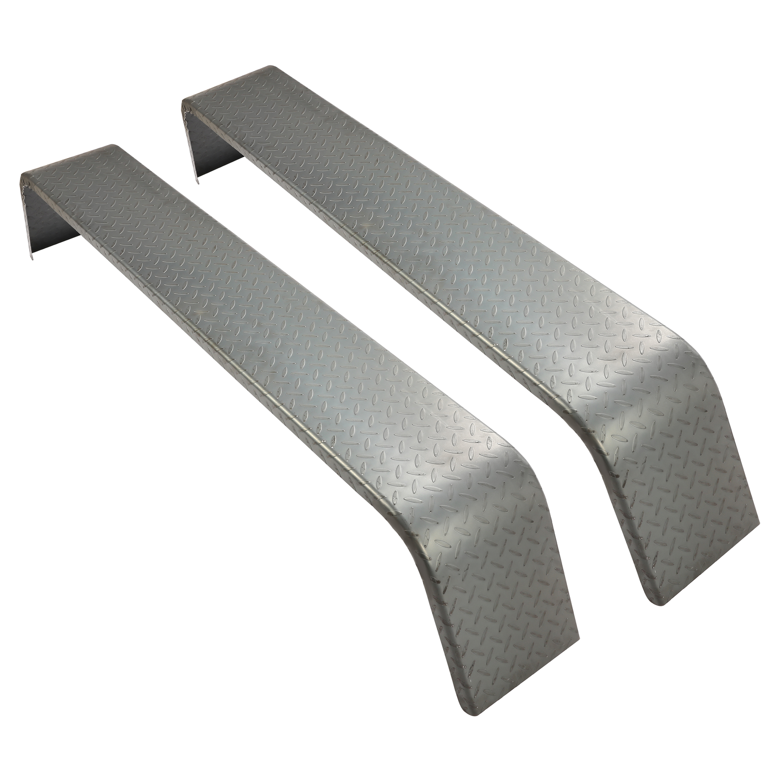 2 Steel Diamond Tread Plate Tandem Axle Trailer Fenders 10" x 72" x 13" Raw