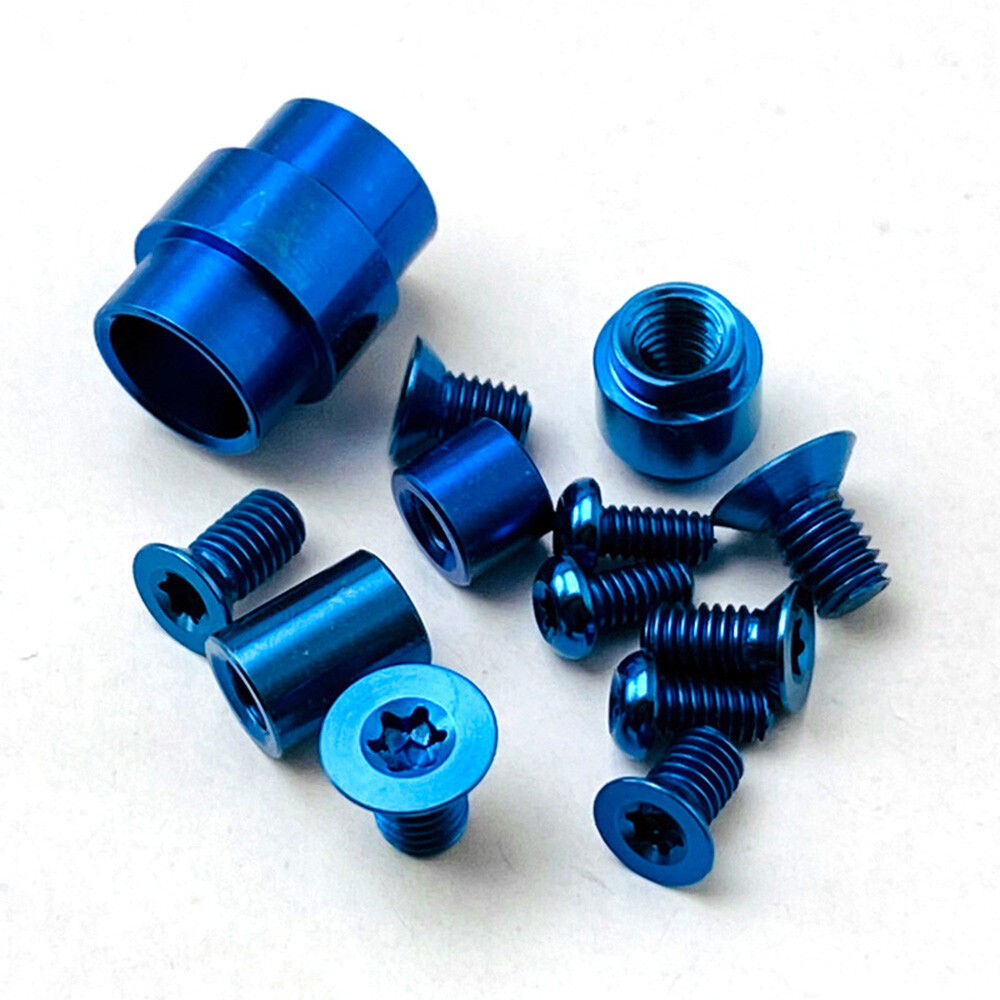 Blue Anodized Titanium Screw, Pivot, Lanyard kit for Spyderco Paramilitary 2 EL