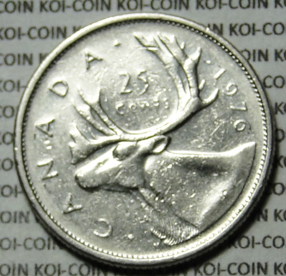 *ERROR*circle bump*1976 Canada 25c coin