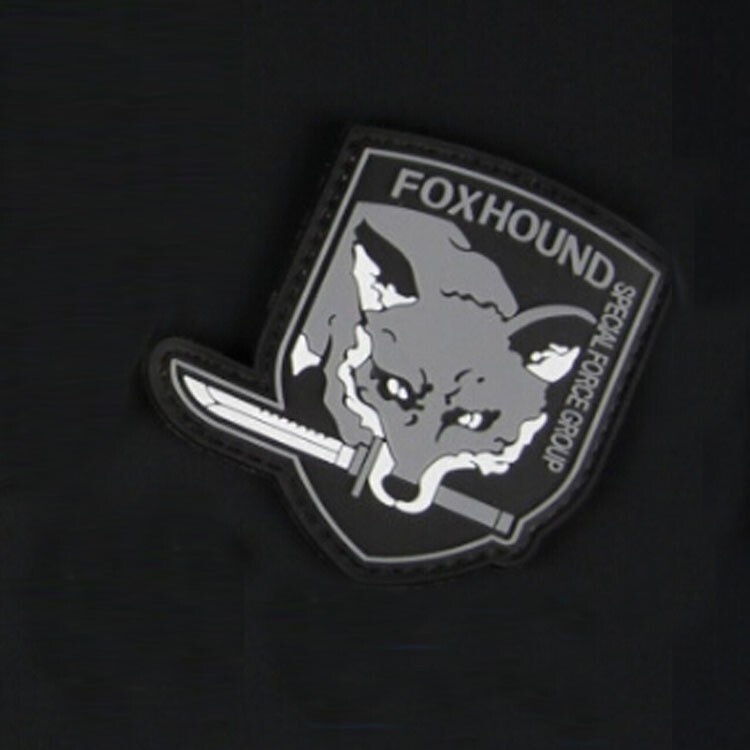3D Pvc FOX HOUND Metal Gear Solid Specia Force Group Rubber Hook Loop Patch Gray