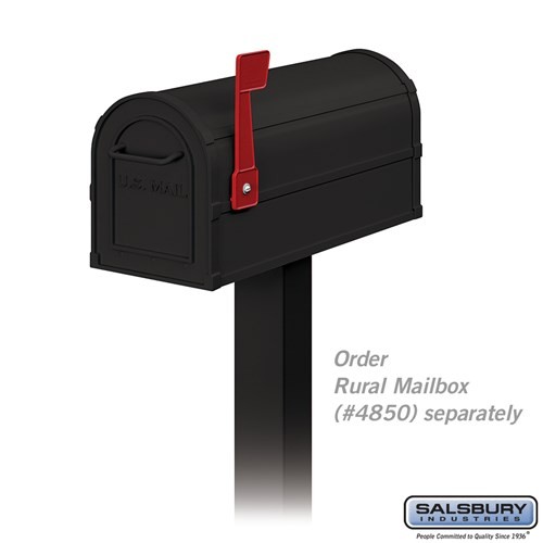 Salsbury Standard Mailbox Post - In-Ground Mounted - Black