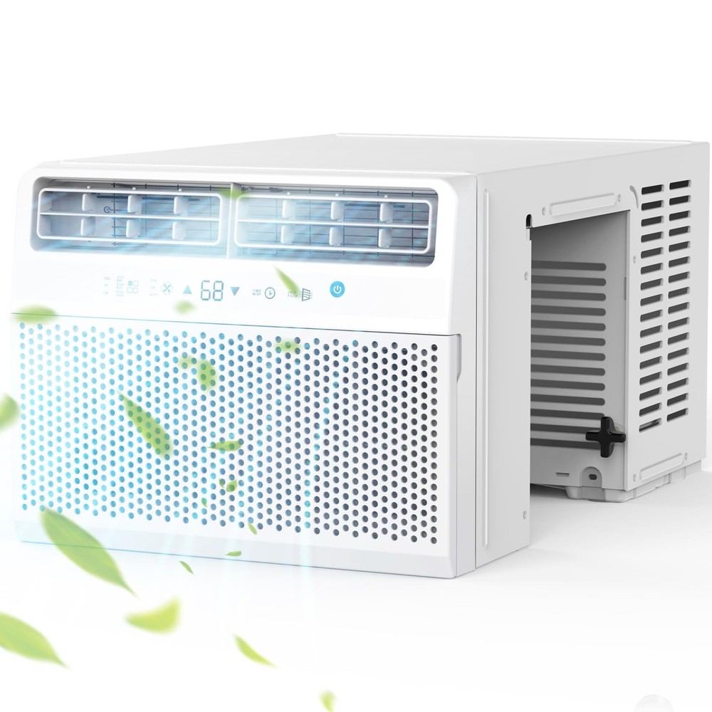 COWSAR 10,000 BTU Window AC Unit Saddle Mount Cools 450 Sq Ft Quiet