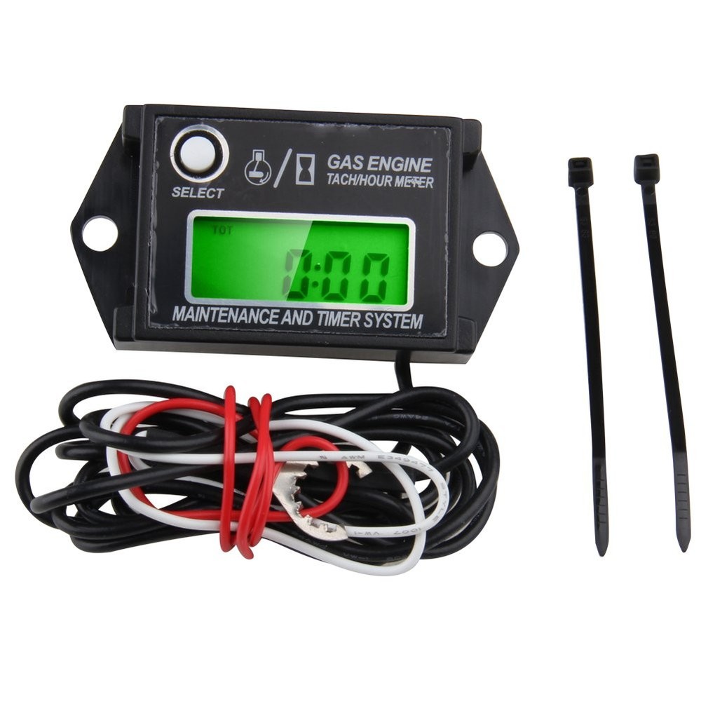 Waterproof Digital Mini Tiny Tachometer Tach Adjustable Job Timer Hour Meter