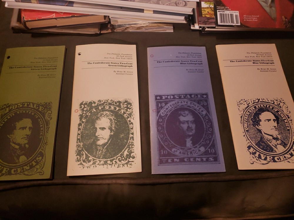 Confederate States Lithographed issues of 1861-1862, 4 pamphlets by Brian Green