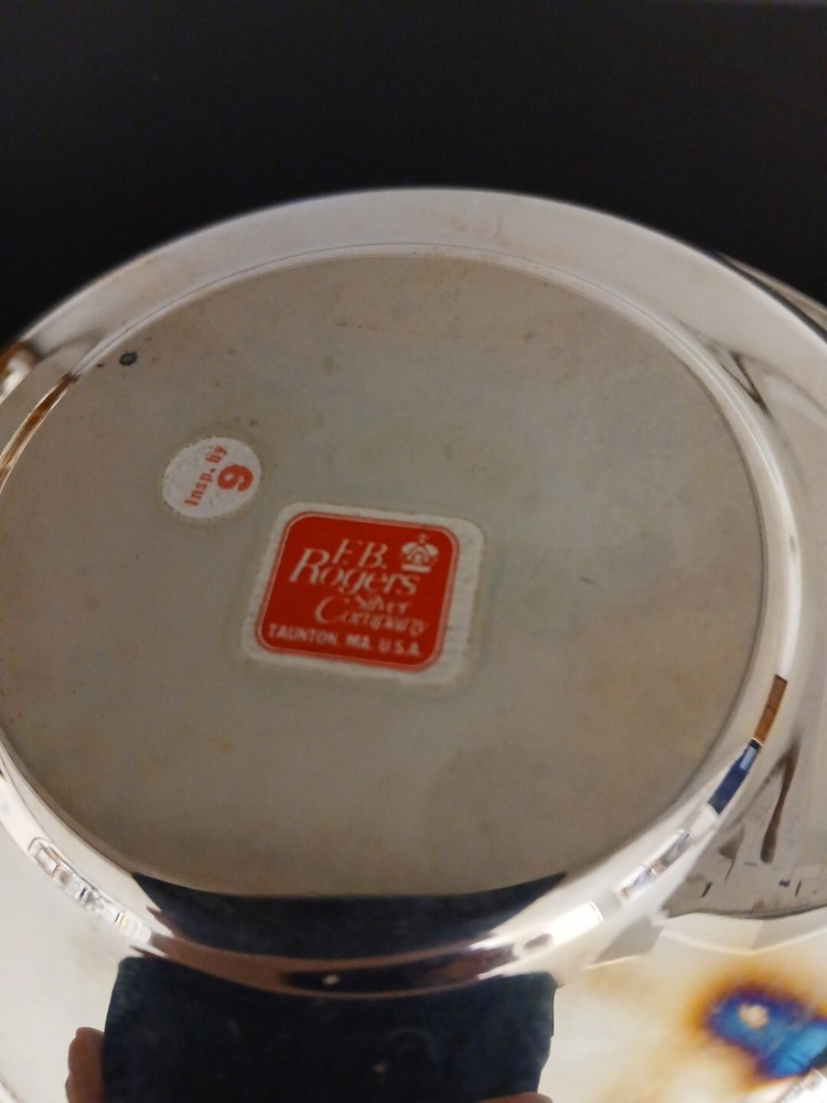 F.B. Rogers Silver Company BOWL 6.75" Decorated Rim X 1.5" High Branded Pre-2000