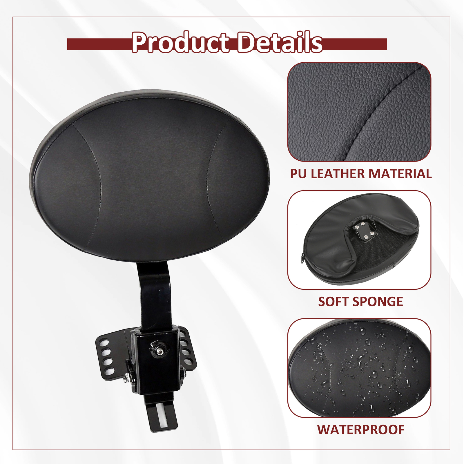 Adjustable Plug-In Rider Driver Backrest For Harley Road Electra Glide 97-24 23