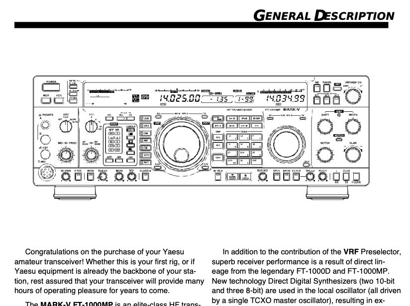 CDROM YAESU FT-1000MP MARK V 200W OPERATING/SERVICE MANUAL TECH SUPPLEMENT PDF
