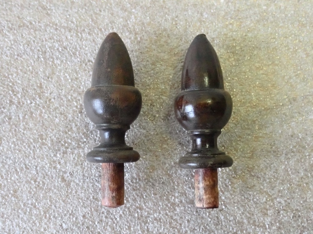 Antique carved acorn drawer knobs