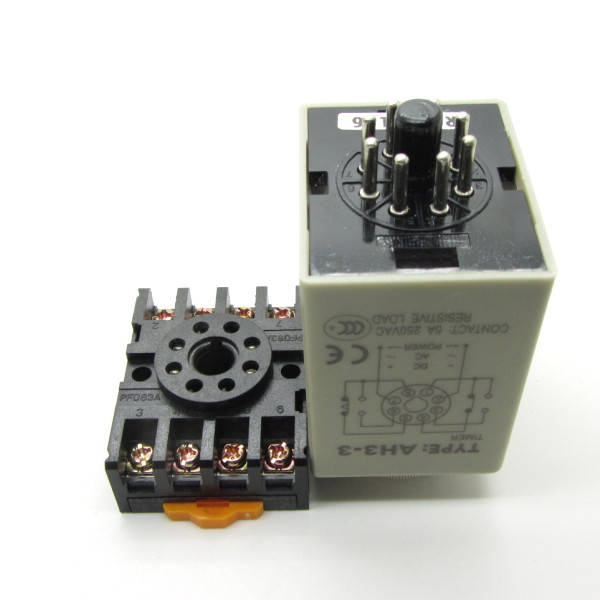 DC24V 30 Seconds 0-30S Power On Delay Timer Time Relay AH3-3 + Socket Base8-PIN