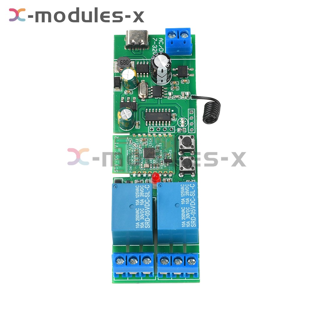 7V-32V AC/DC eWeLink APP Bluetooth 2CH WIFI Relay Switch Module Type-C RF 433