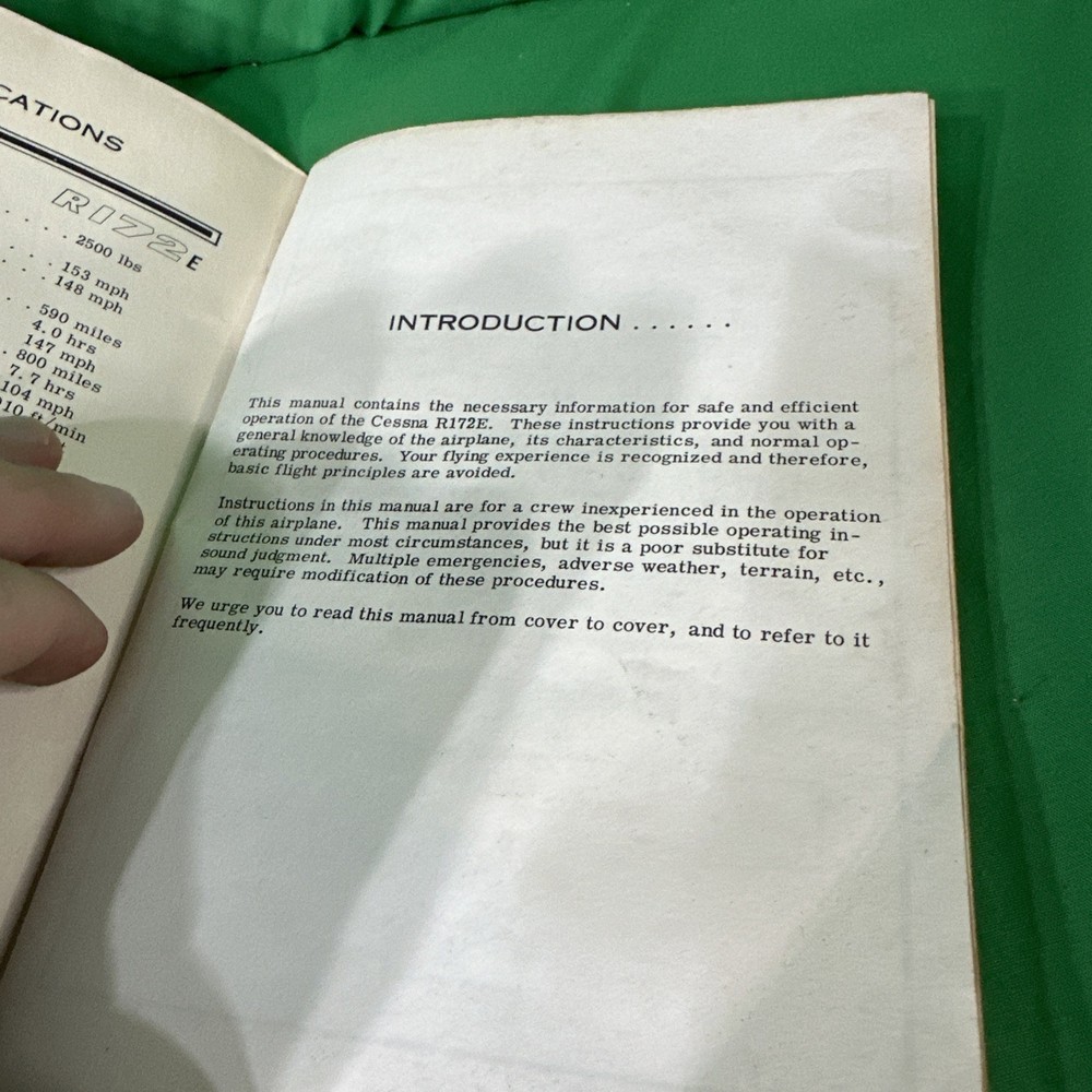 Cessna Model R172E (Army Model T-41B) Flight Handbook