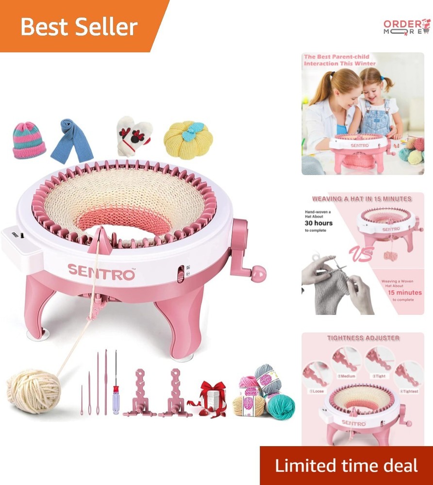 Knitting Machine 48 Needles Plastic Craft Kit Fast High Speed Portable