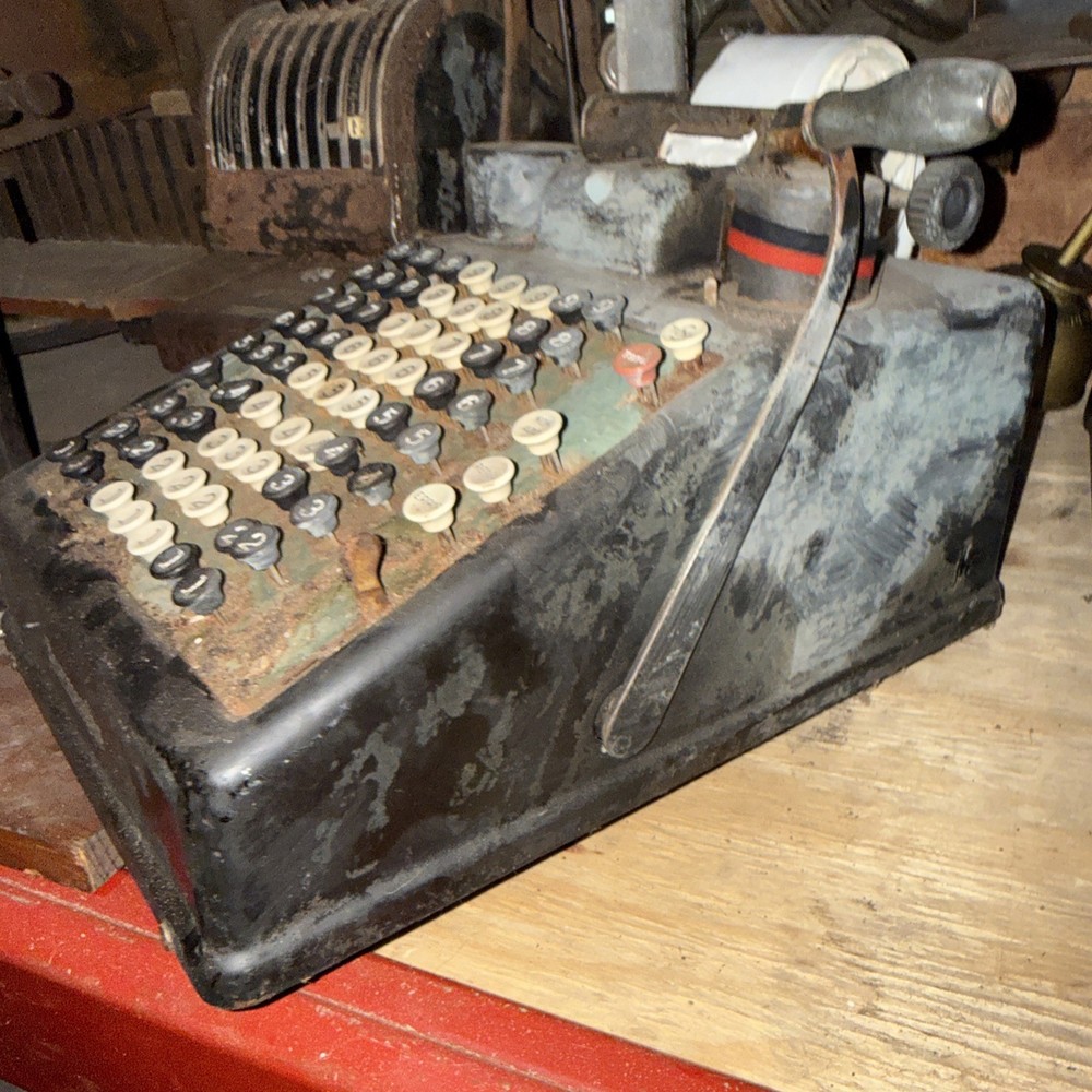 Burroughs Antique Adding Machine with Manual Lever