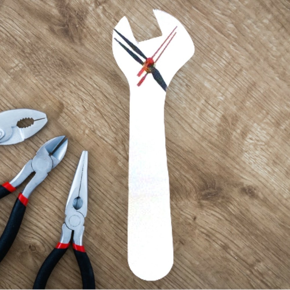 Spanner Shaped Silent Tick Acrylic Clocks - Many Colours, Bespoke Made