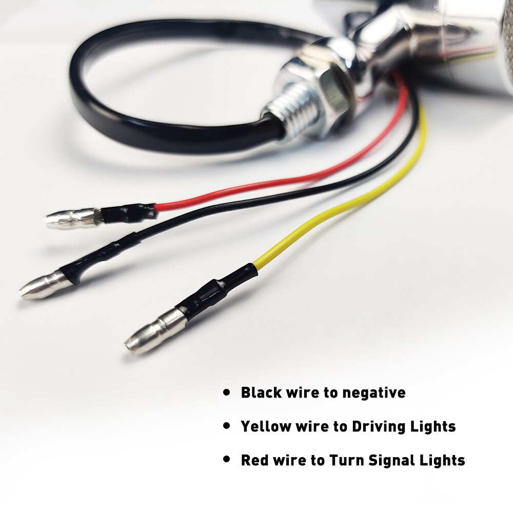 Chrome Motorcycle Bullet Amber Blinker Running LED Turn Signals Tail Rear Light