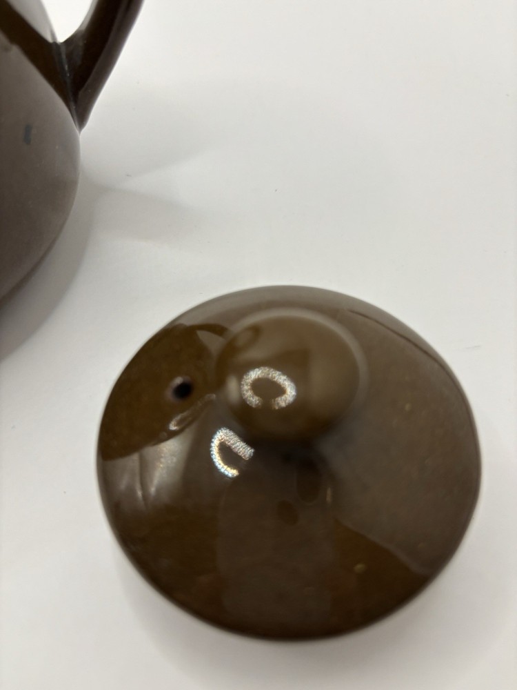 Brown Single Cup Teapot - Dark Brown Earthenware