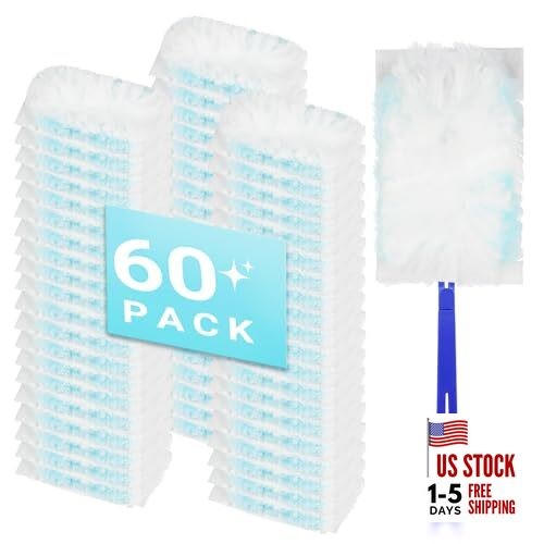 60 Count Disposable Duster Refills for 60count+1handle Upgrades Light Blue(60)