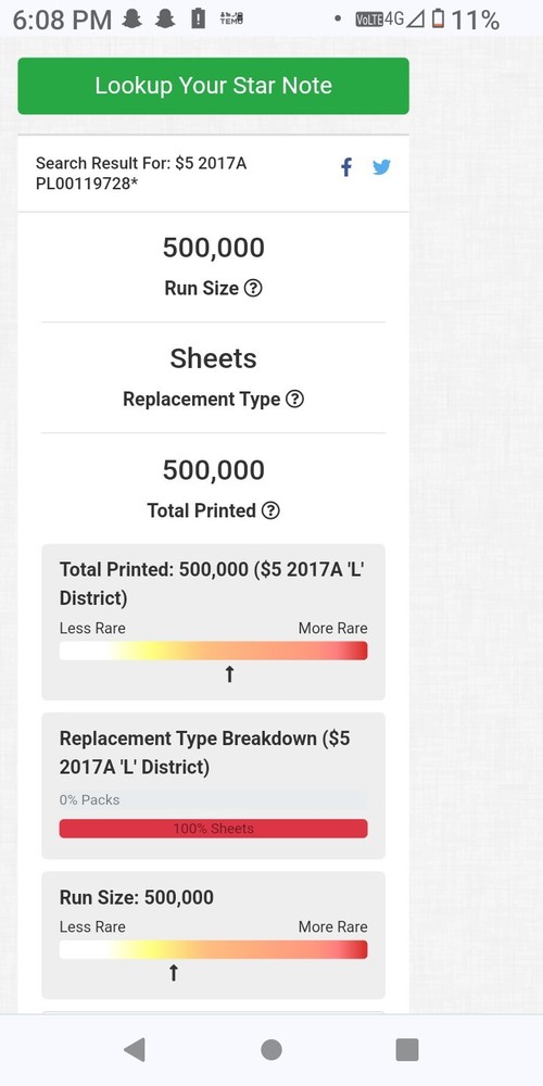 Rare 3 Consecutive Uncirculated $5 Star Notes