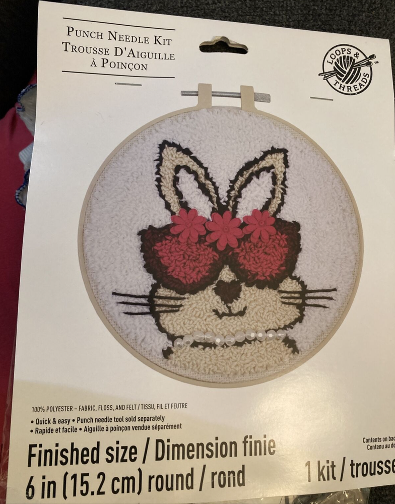 Loops & Threads Glamorous Bunny 6" Punch Needle Kit #663954