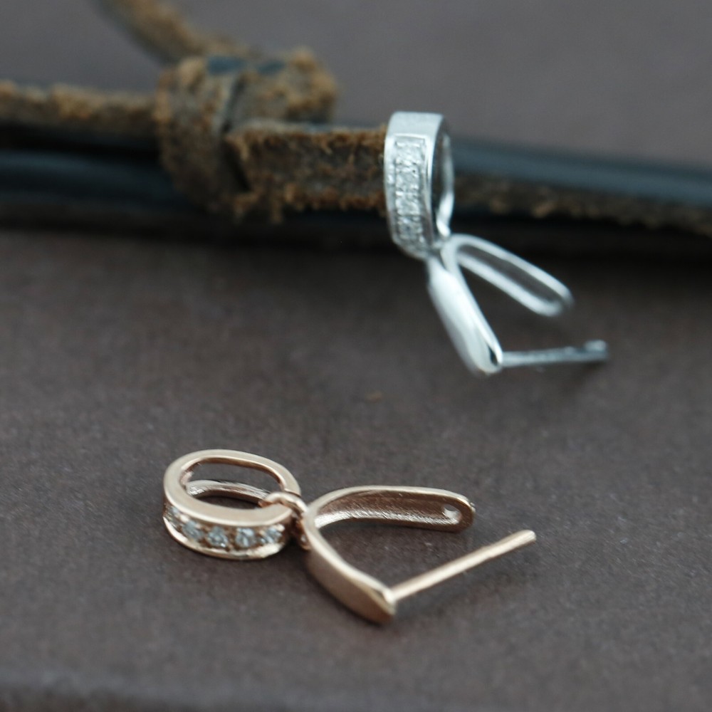 Genuine Solid 18CT Gold Diamond Jade Clip Bails