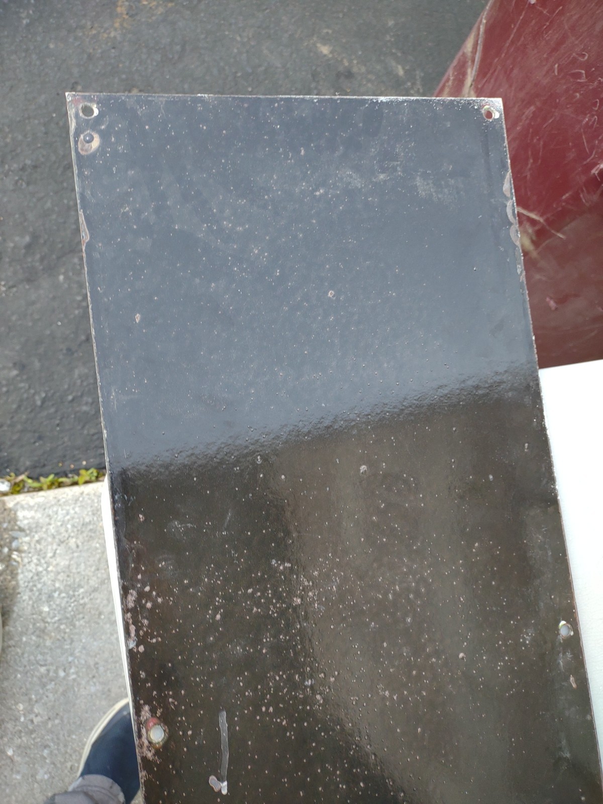 VINTAGE RARE LARGE SINCLAIR GASOLINE) 1-PIECE PORCELAIN DEALER SIGN (6FT LONG)