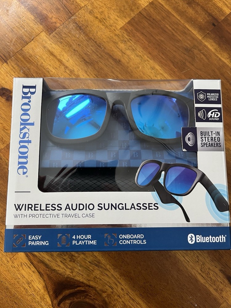 Brookstone Wireless Audio Sunglasses Bluetooth Stereo Speakers Polarized
