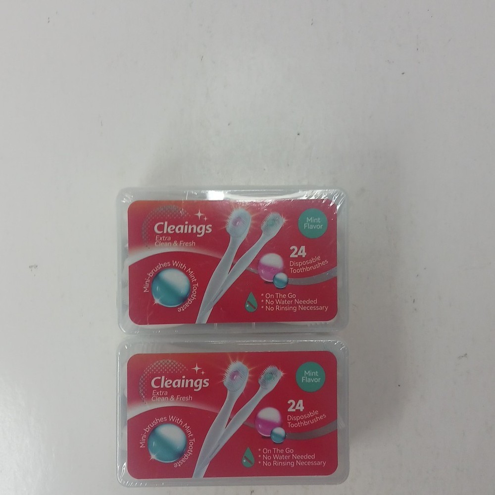 Mini Brushes-Disposable Toothbrushes with Cleaning Beads Mint Toothpaste & Pick