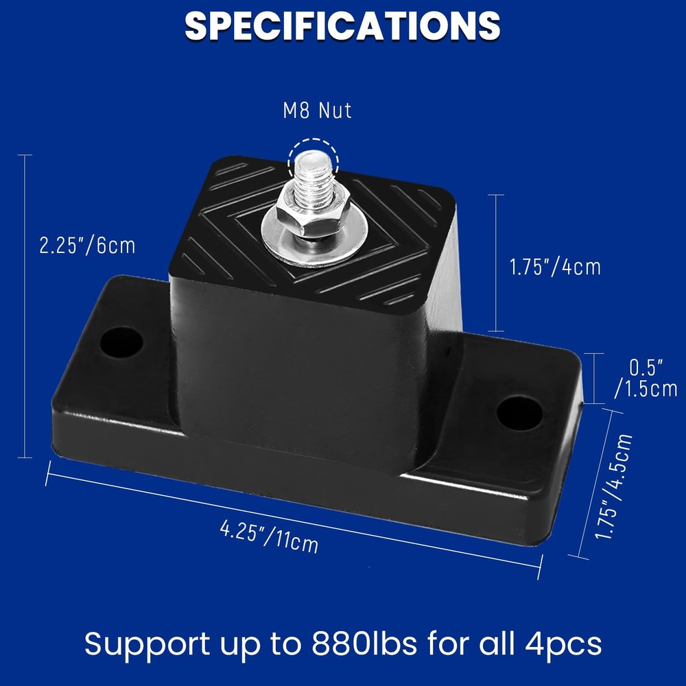 4 Pack Mini Split Pad, Anti Vibration Rubber Isolator Mounts for AC Condenser