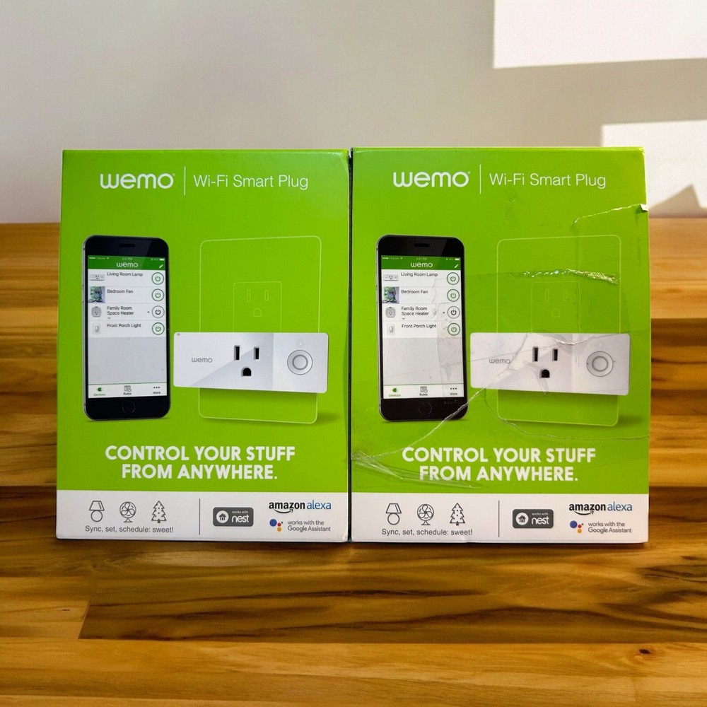 Wemo Mini WiFi Smart Plug Enabled Alexa Google Assistant Lot 2