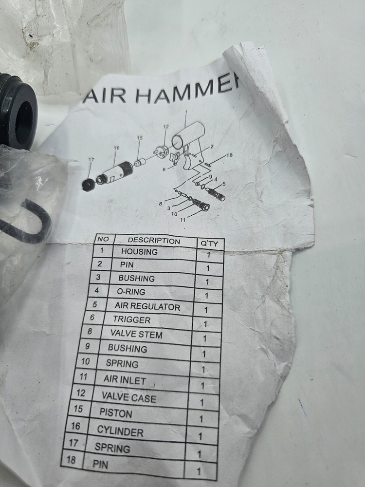 Air Impact Hammer Assembly with Air Regulator