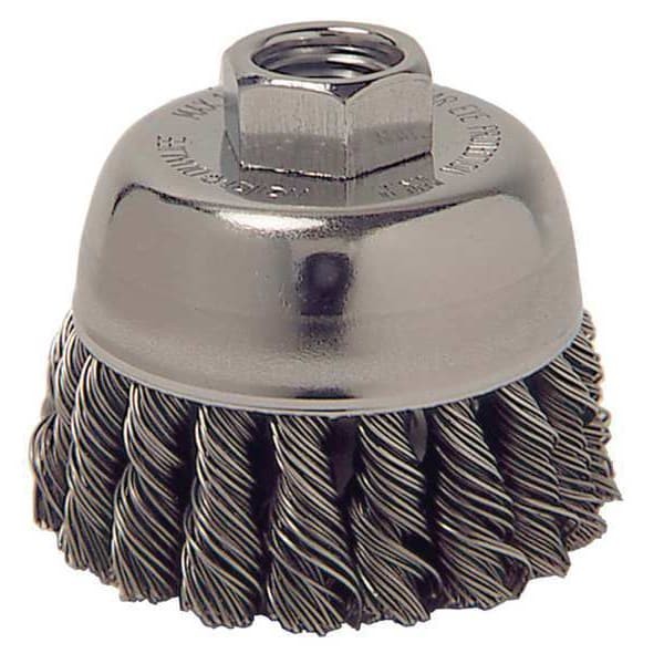 Weiler 90853 Single Row Cup Wire Brush, Threaded Arbor