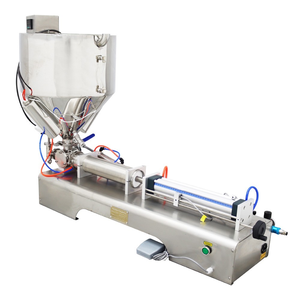 Pneumatic Stainless Paste Liquid Heating Filling Machine Single Nozzle100-1000ml