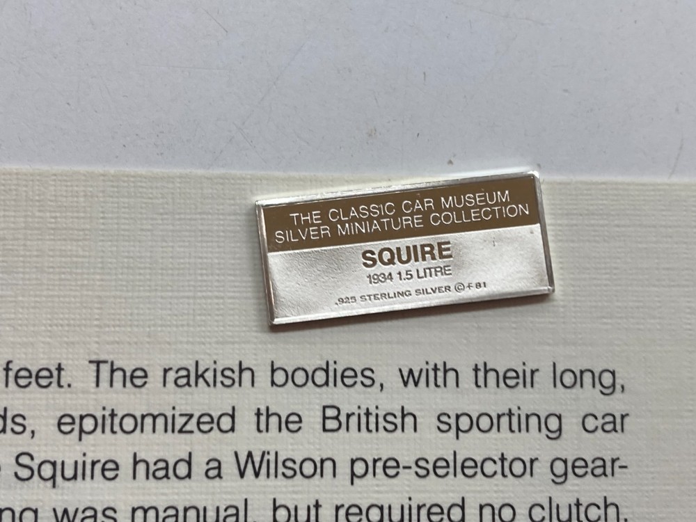 1981 Franklin Mint Classic Car Collection Silver Ingot Squire