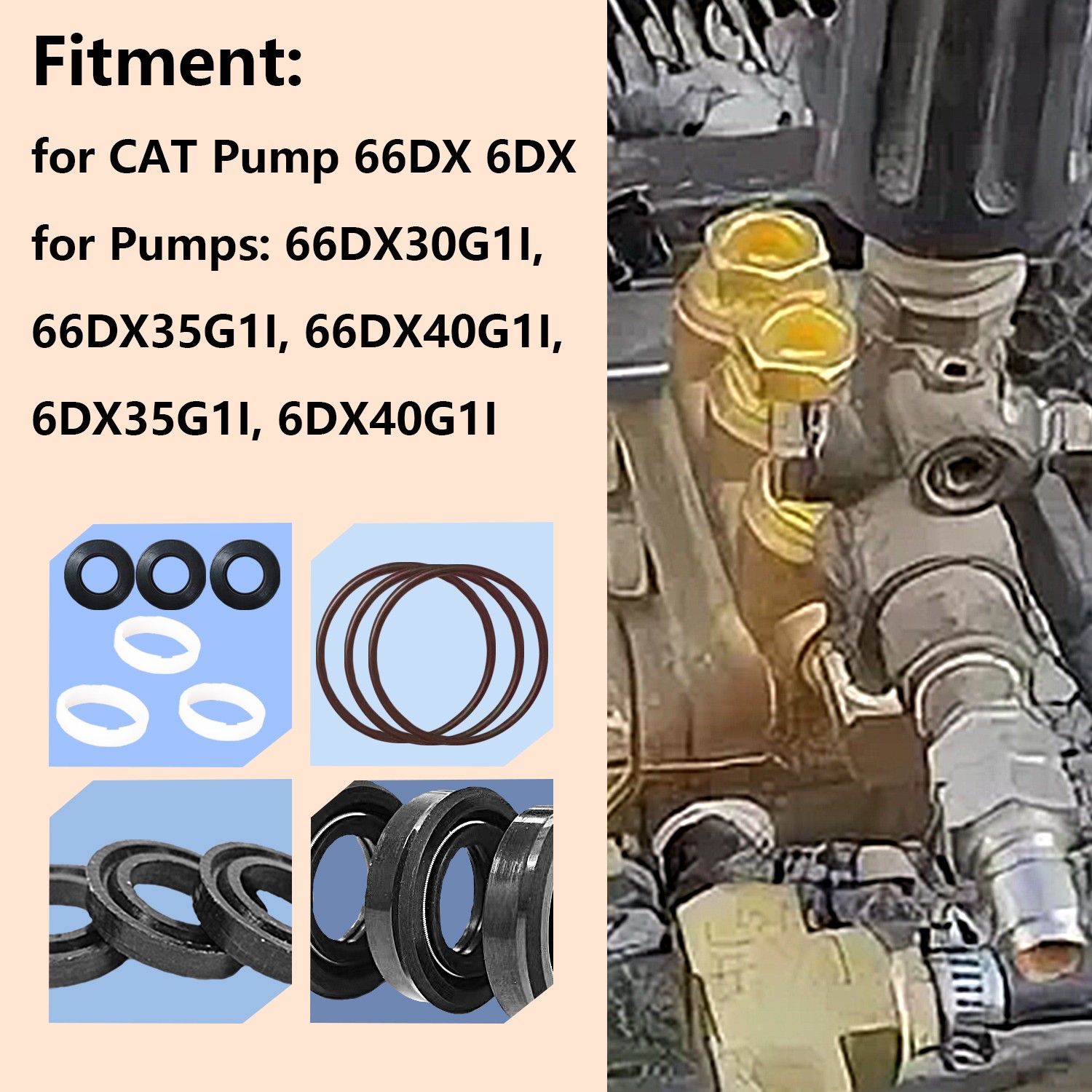 NEW 34262 Seals Rebuild Kit for Cat Pump 66DX 6DX Pressure Washer Pump 6DX35G1I