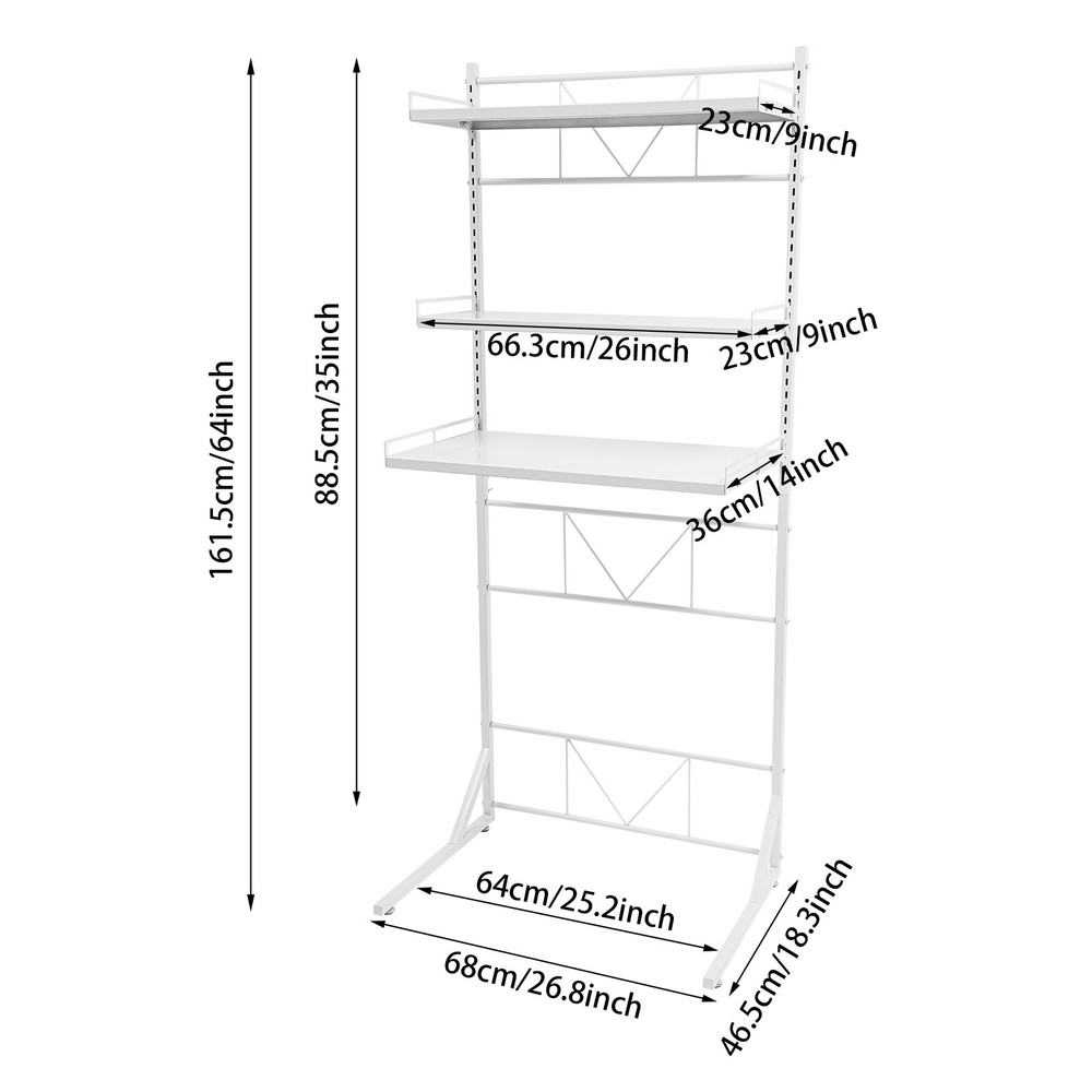 Multi-functional Three Tier Washing Machine Shelf, Laundry Room Storage Shelf