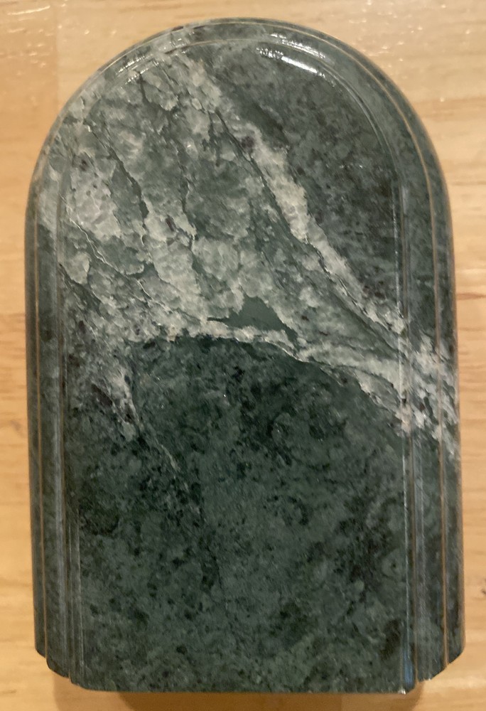 Howard Miller Green Marble Brass Mini Clock Desk Clock