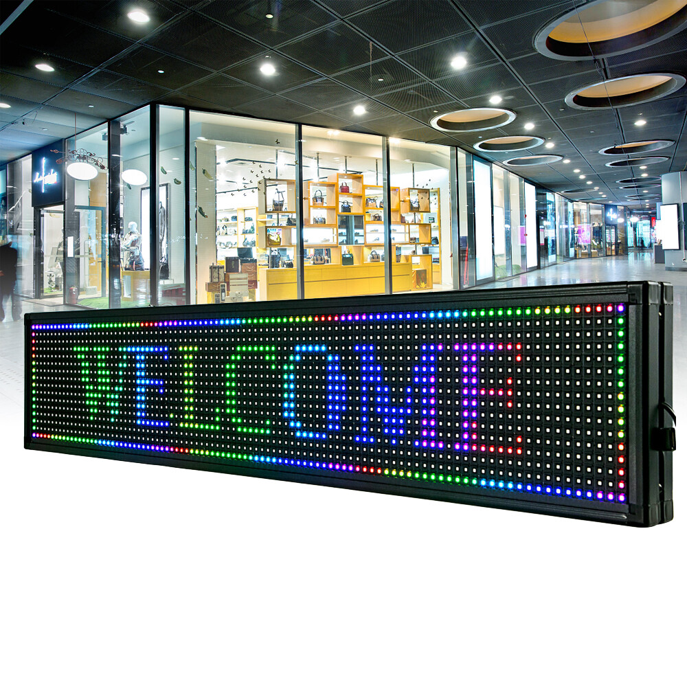 LED Sign 40" X 8" Scrolling Message Display Board 7 Color Programmable US~