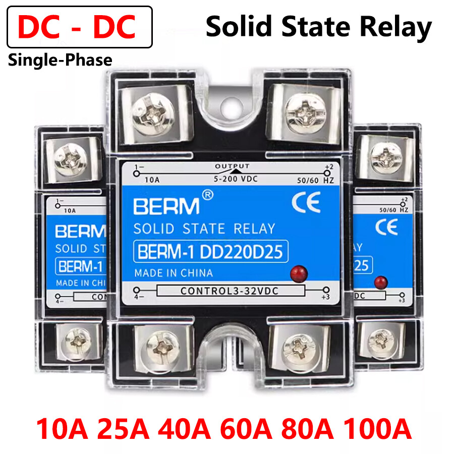 10A-100A Single Phase BERM-1 Solid State Relays Module DC 3V-32V to DC 5V-200V