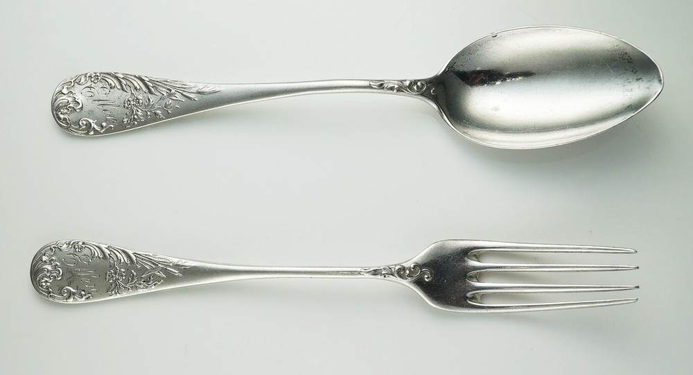 Silver Spoon Stamped 800 FORK AND SPOON SET