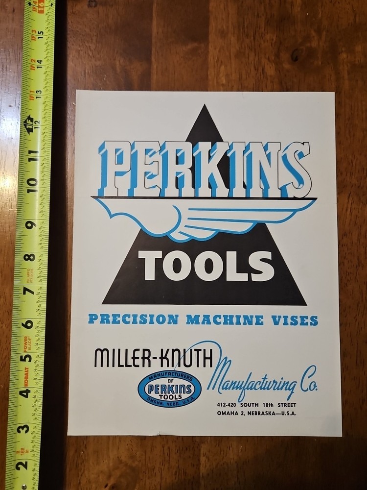 PERKINS TOOLS PRECISION MACHINE VISES CATALOG NEBRASKA