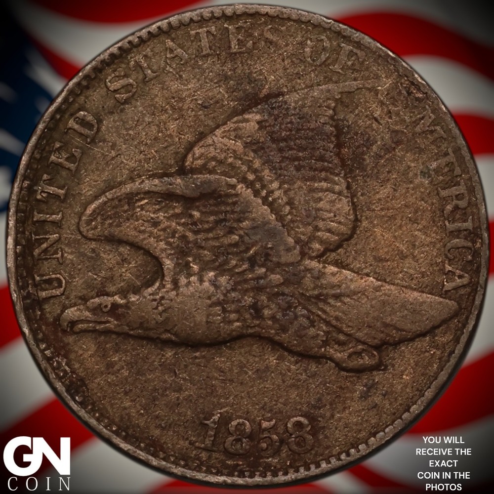 1858 LARGE LETTERS Flying Eagle Cent Penny A3823
