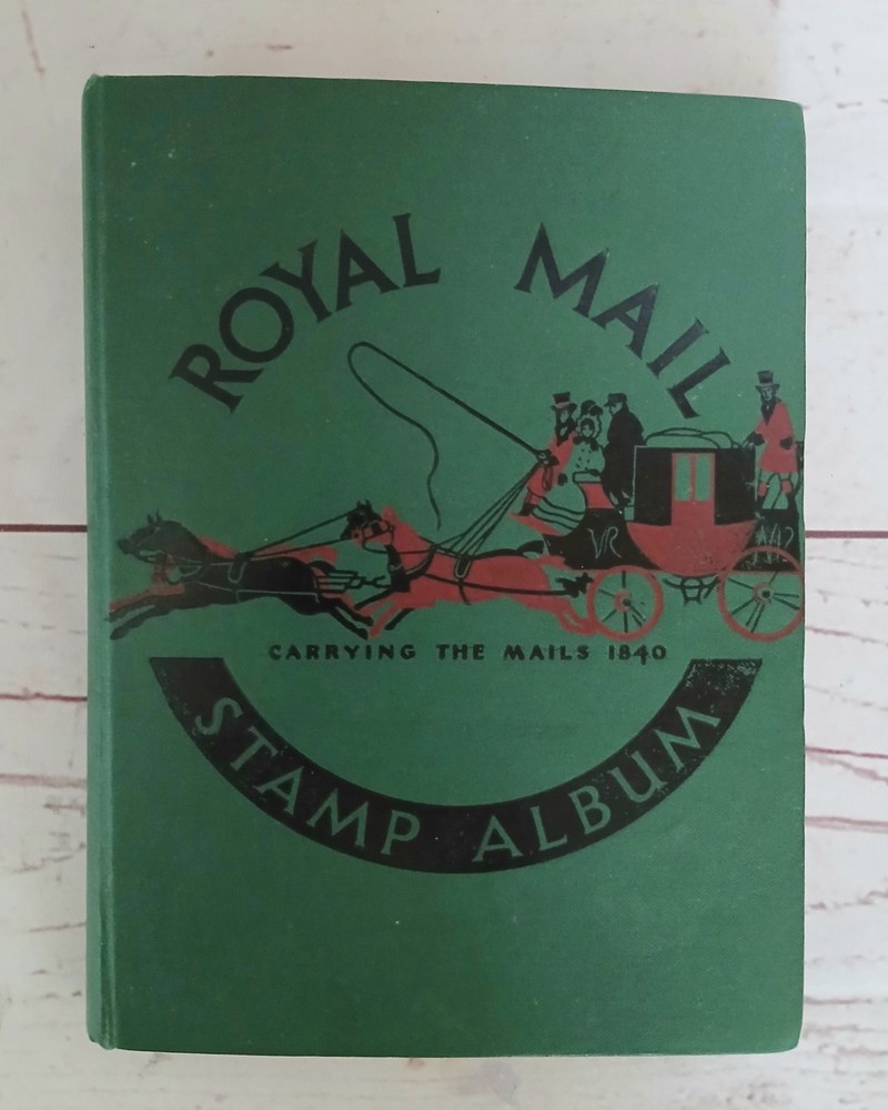 Vintage 1940s Royal Mail Stamp Album Green For The Stamps Of The World + Stamps
