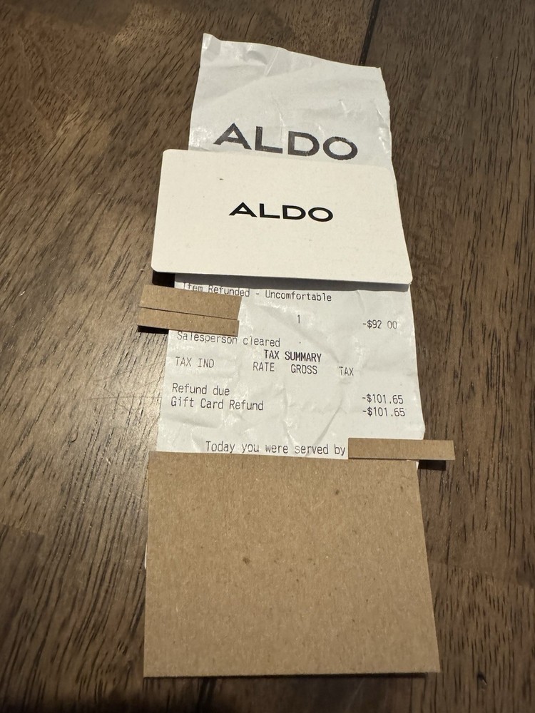 ALDO Gift card - $101.65