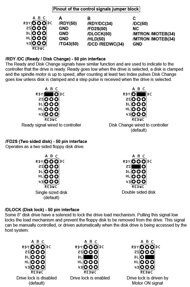 8" floppy disk Shugart interface adapter 50 pin to 34 pin PC compatible