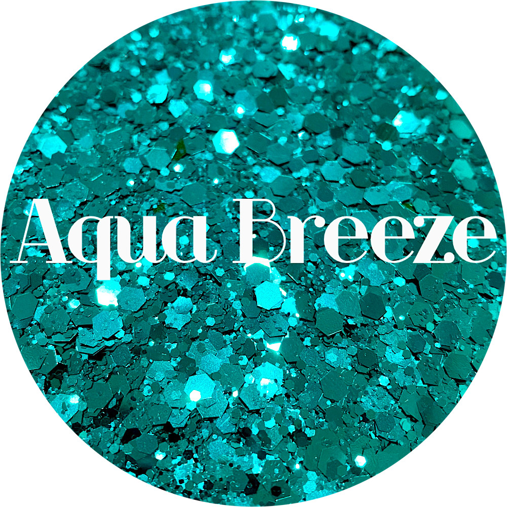 Premium Polyester Glitter - Teal Aqua Metallic Chunky Mix