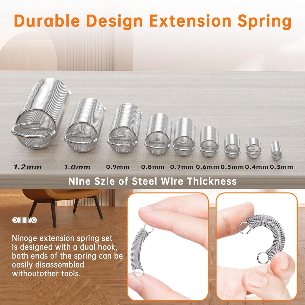 100 Pcs Extension Spring, 25 Different Sizes Extension Spring Assortment Kit,...