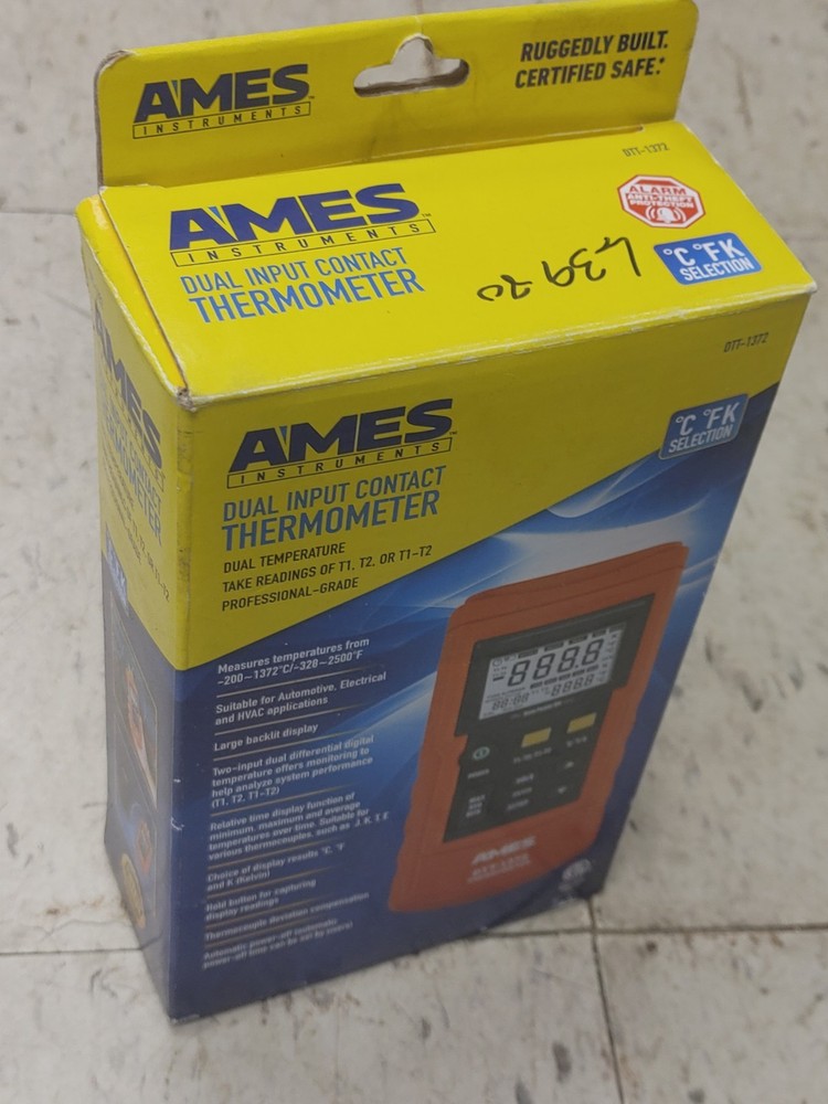 Ames DTT-1372 Dual Input Contact Thermometer Temperature Measurement Testing