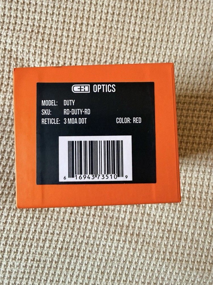 C&H Precision Duty Red Dot Sight RD-DUTY-RD 3 MOA Dot